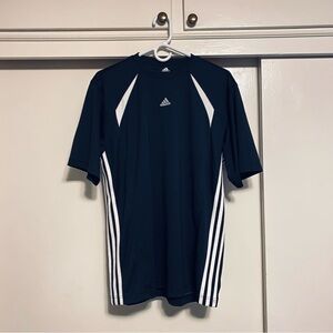 Adidas Men's Black Tee with White Stripes